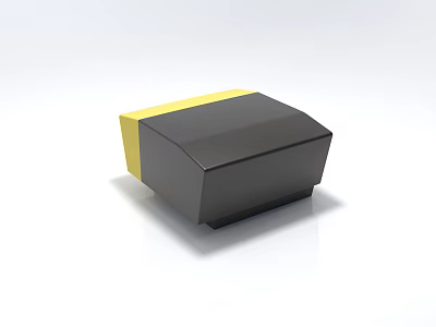 Modern Abstract Sofa with Black and Yellow Color and Unique Shape Design 3d model
