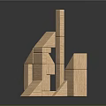 Creative Wooden Geometric Block Furniture With Modular Stackable Structures And Shapes