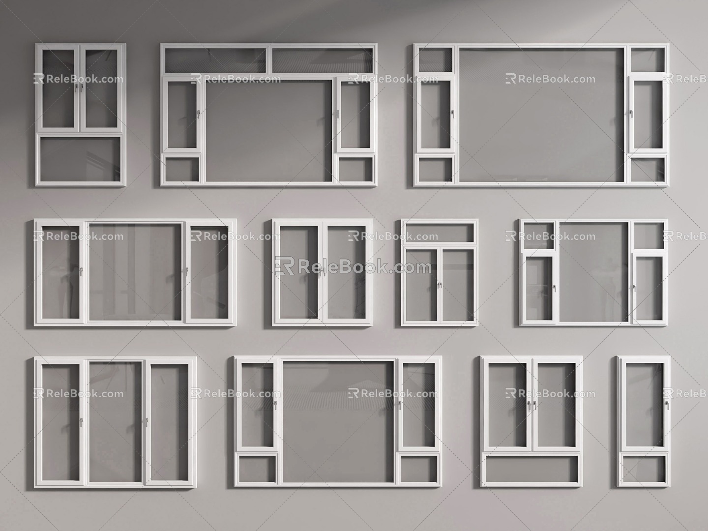 Modern windows 3d model