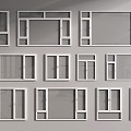 Modern windows 3d model