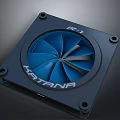 Katana Electronic Cooling Fan With Blue Blades And Black Frame