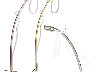 Modern Arched Floor Lamps With Curved Design And Gold Silver Copper Finishes 3d model