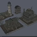 European Style Architecture Featuring Lighthouse Cottages Sloped Roofs And Wooden Structures