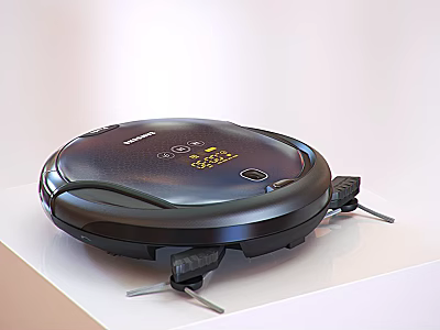 Panasonic Robotic Vacuum Cleaner With Round Design And Display Screen For Household Use 3d model