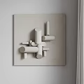 Modern Wall Decor With Cylindrical Modules In Minimalist Design On Beige Wall 3d model