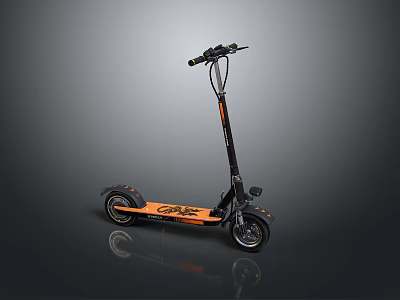 Stylish Orange And Black Grizzly Electric Scooter With Handlebar And Wheels 3d model