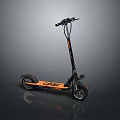 Stylish Orange And Black Grizzly Electric Scooter With Handlebar And Wheels