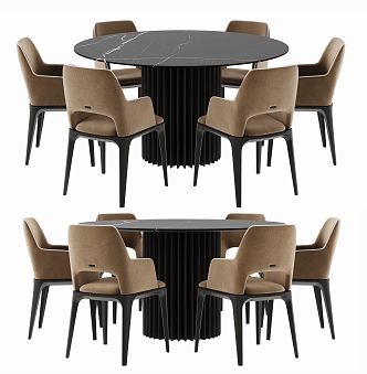 Dining table and chair combination 3d model