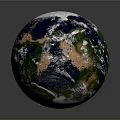 Realistic Earth Globe With Blue Oceans Green Landmasses And White Clouds