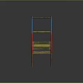 Outdoor Chairs With Circular Blue And Red Frame And Colorful Striped Seats