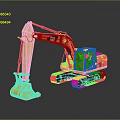 CAT Yellow Heavy Duty Excavator Construction Machinery With Front Bucket And Cab
