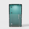 Modern Transparent Glass Public Facility Enclosed Structure With Access Door And Interior Lighting