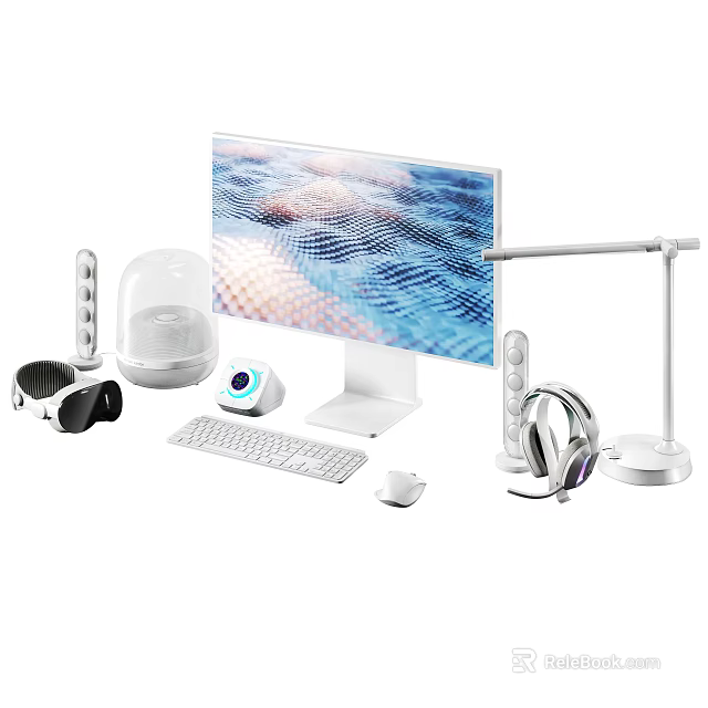 Workplace pc set 003 3d model 