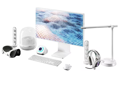 Workplace pc set 003 3d model