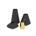 Black and Gold Hammered Texture Various Shapes Vases Decorative Ornament Set for Modern Home Decor