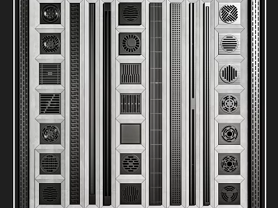 Intricate Decorative Metal Panels With Various Geometric Patterns And Slotted Designs 3d model