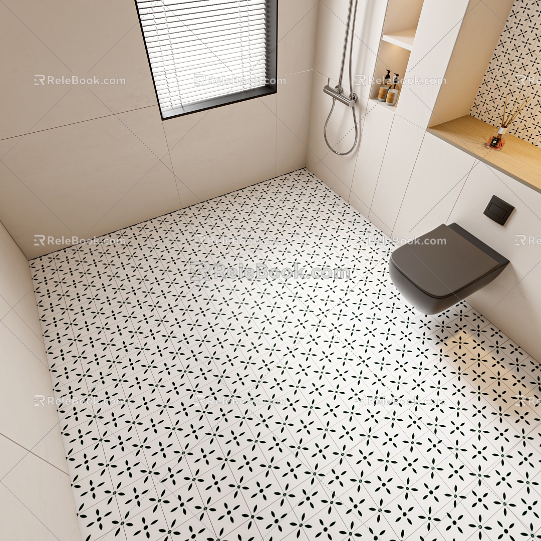 Bathroom Floor Tile Tile Kitchen Floor Tile 3d model