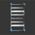 Durable Multi layer Metal Sports Equipment Storage Rack With Blue Wheels