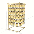 Elegant White Lanterns Arranged On Golden Metal Frame For Decorative