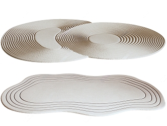 Middle antique shaped carpet round carpet wave carpet 3d model