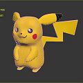 Yellow Pikachu Cartoon Character With Black Tipped Ears Red Cheeks And Lightning Bolt Tail