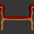 Elegant Red Velvet Single Sofa With Curved Arms And Wooden Legs Design
