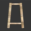 Rustic Natural Solid Wood Stool With Simple Design Four Legs And Textured Surface