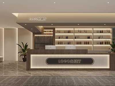 Modern Billiards Room With Pool Table And Ambient Light 3d model