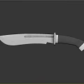 Sharp Metal Blade Knife With Black Handle And Silver Accents On Reflective Surface