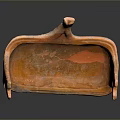 Terracotta Sculpture Featuring Curved Structure Glossy Textured Surface And Supporting Feet On Dark Background