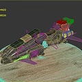 Futuristic Motorcycle 3D Model With Green Component And Mechanical Details On Wooden Base