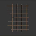 Outdoor Wooden Lattice Fence Structure With Cross Slats And Support Beams