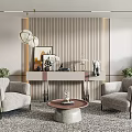 Qui Ji Leisure Sofa Combination Leisure Sofa Side Combination 3d model