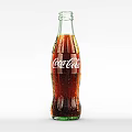 Coca Cola Carbonated Brown Beverage in Classic Glass Bottle with Bubbles