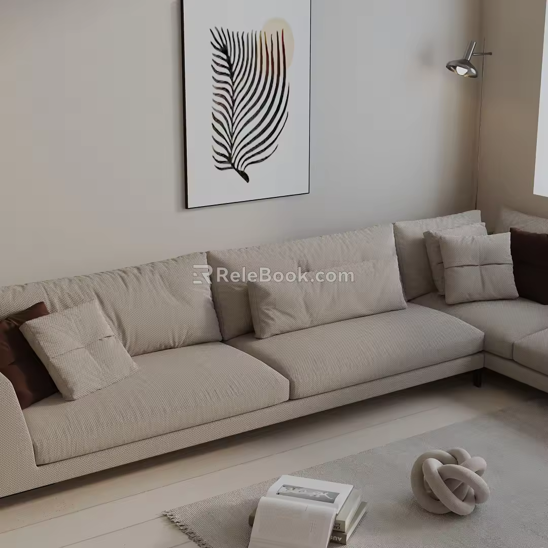 Three-seat sofa 3d model