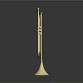 Shiny Golden Brass Trumpet Decorative Ornament For Home Living Room