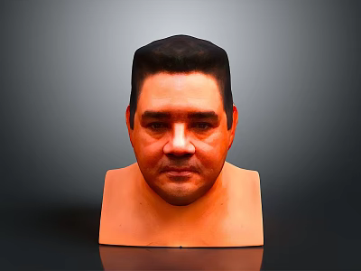 Man Head And Neck Model With Smooth Skin Tone Surface On Dark Background 3d model