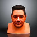 Man Head And Neck Model With Smooth Skin Tone Surface On Dark Background 3d model