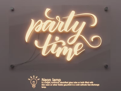 Creative Neon Lamp Combination With Stylish Lettering For Party And Club Use 3d model