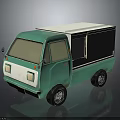 Green Vintage Ice Cream Truck Model With White Roof And Eis Cream Decals