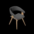 Modern Dining Chairs With Gray Fabric Seats Armrests And Wooden Legs
