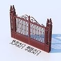 Wrought Iron Gate Courtyard Gate Entrance Gate Community Gate 3d model