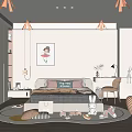 Modern Kids Room Interior Design With Cozy Bed Play Rug Toys And Wall Art
