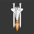 Space Shuttle Model Design With White Orbiter And Orange External Tank 3d model
