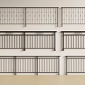 Metal Railings With Different Designs Including Vertical Bars And Decorative Patterns