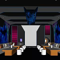 Modern KTV Interior Design With Colorful Neon Lighting Comfortable Sofas Decorative Walls And Flower Decorations