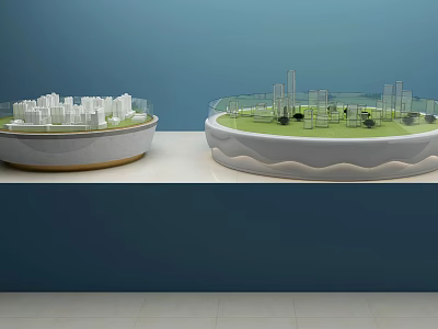 High Quality Commercial Equipment For Architectural Models With City Buildings And Green Lawn 3d model