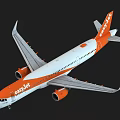 EasyJet Passenger Plane In Orange White Livery With Wings And Engines