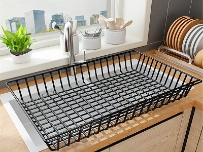 Modern Draining Rack Black Iron Draining Basket model