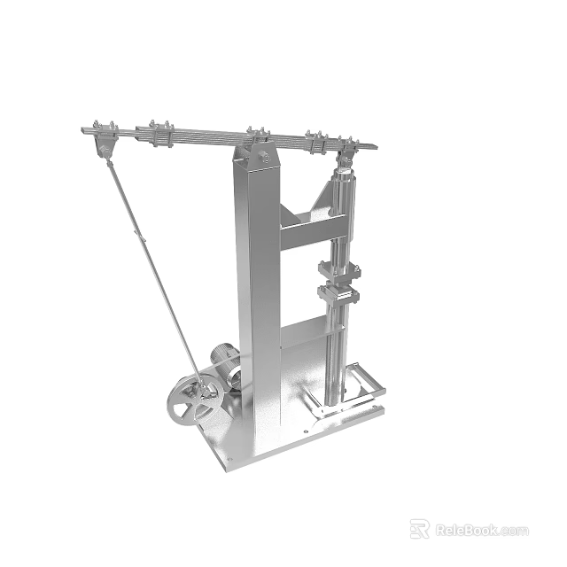 Heavy Duty Metal Mechanical Equipment Featuring Vertical Frame Crossbeam And Wheel Assembly 3d model 